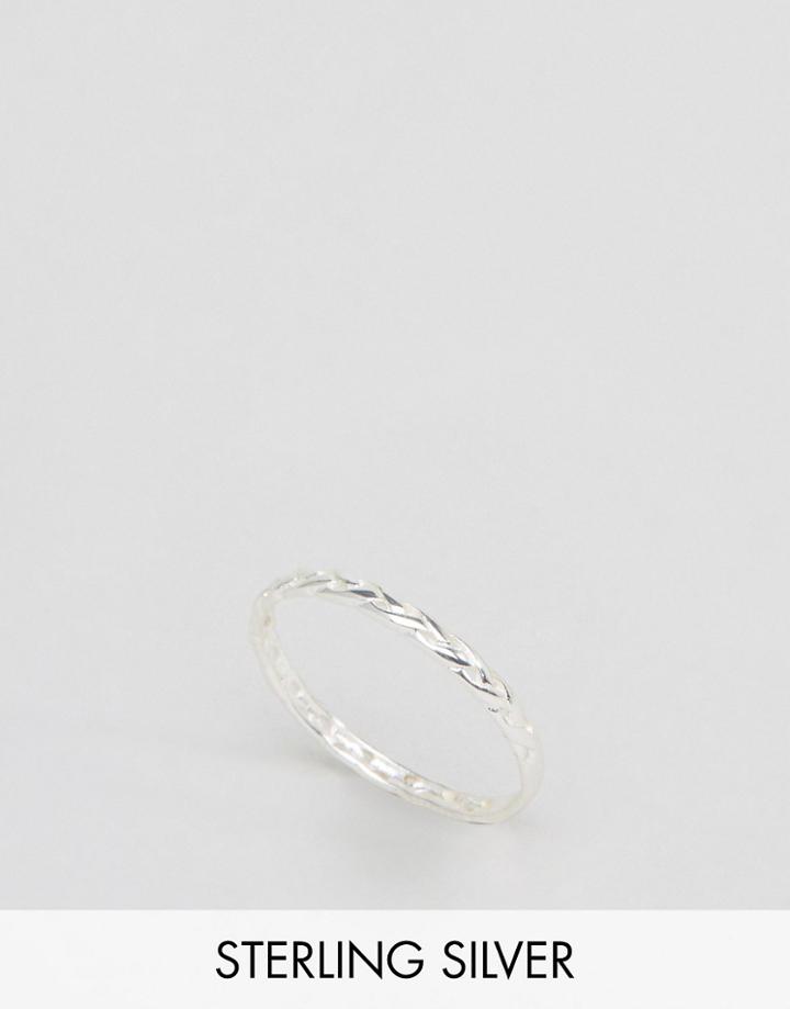 Asos Sterling Silver Braid Ring - Silver