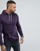 New Look Hoodie In Dark Purple - Purple