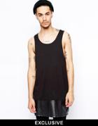 Reclaimed Vintage Super Longline Vest With Pu Hem