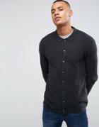 Threadbare Textured Knitted Shirt Cardigan - Gray
