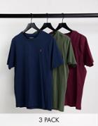 Farah Waltham 3 Pack Lounge T-shirts In Multi