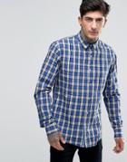 Scotch & Soda Shirt With Navy Check In Regular Fit In Navy - Navy