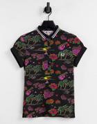 Fred Perry X Amy Winehouse Polo Shirt In Hawaiian Print-multi