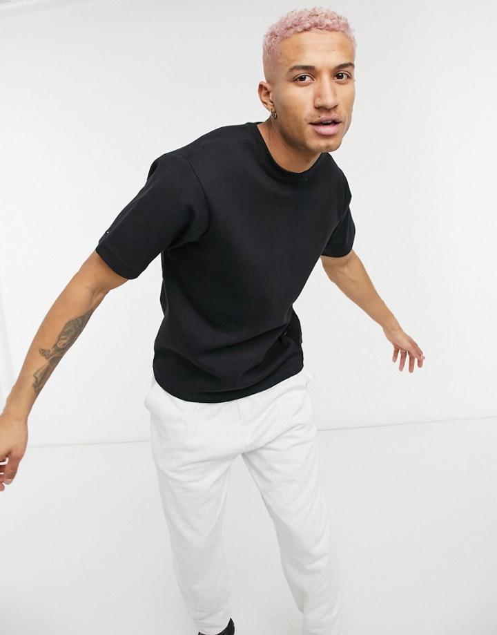Pull & Bear Oversized T-shirt With Label Detail In Black