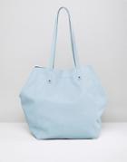 Asos Soft Shopper Bag With Removable Clutch - Blue