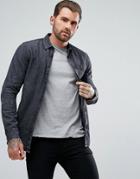 New Look Regular Fit Denim Shirt In Black Acid Wash - Black