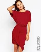 Asos Tall Wrap Twist T-shirt Mini Dress - Red