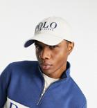 Polo Ralph Lauren X Asos Exclusive Collab Cap In Cream With Text Logo-white