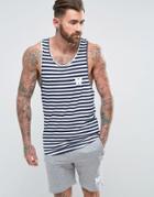 Good For Nothing Tank In Navy Stripes - Navy
