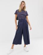 Asos Design Culotte With Origami Waist-green
