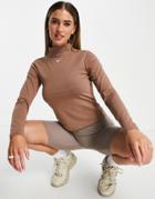 Nike Essentials Mock Neck Long Sleeve Top In Brown