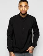 Asos Shirt In Black With Elasticated Hem - Black