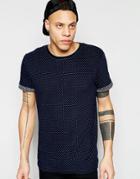 D-struct Jacquard Knit Dot T-shirt - Navy
