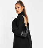 Asyou Open Back Knitted Roll Neck Sweater In Black