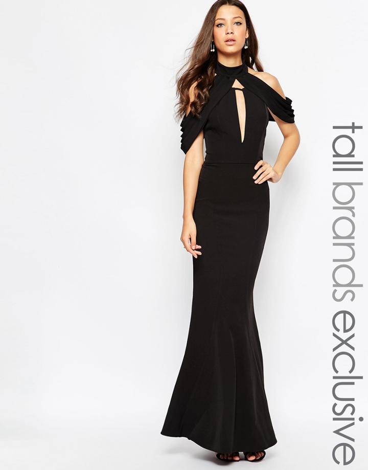 Jarlo Tall Multi Strap Keyhole Maxi Dress - Black