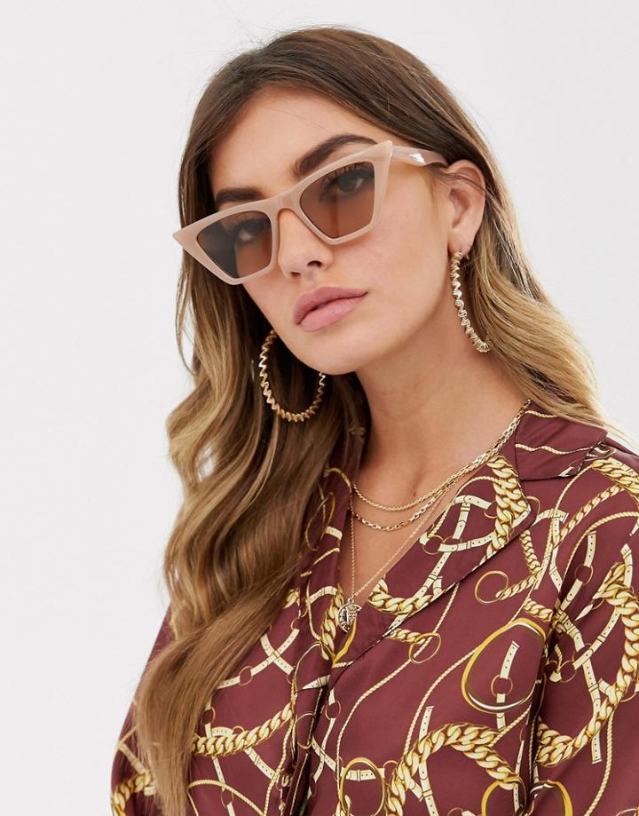 Asos Design Cat Eye Sunglasses With Square Frame-purple