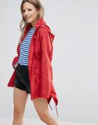 Brave Soul Plain Trench - Red