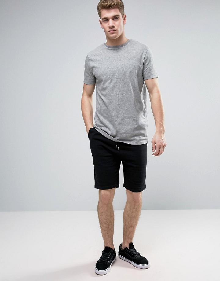 Asos Longline T-shirt & Skinny Jersey Short Set Save - Multi