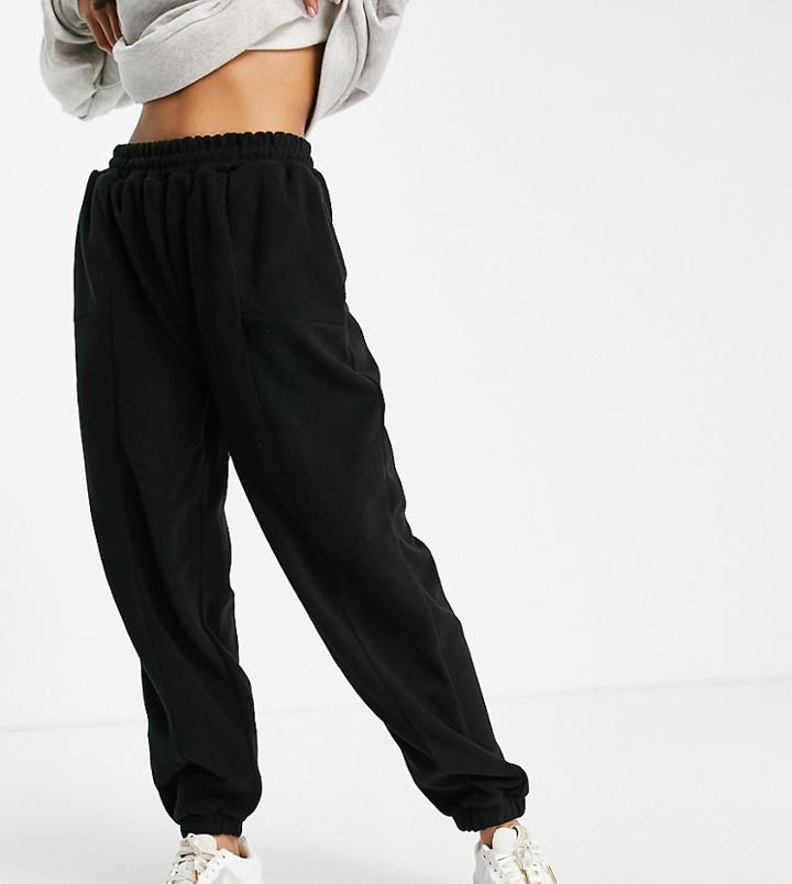 Asos Design Petite Fleece Sweatpants In Black