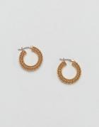 Monki Chunky Mini Hoop Earrings - Gold