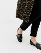 New Look Double Ring Loafer In Black - Black