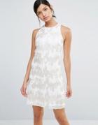 Little Mistress Sequin Racer Back Shift Dress - Cream