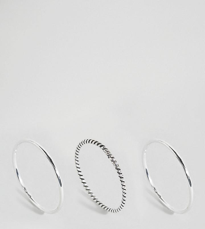 Kingsley Ryan Exclusive Sterling Silver Stacking Rings 3 Pack