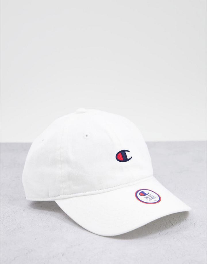 Champion Small Logo Baseball Cap In White