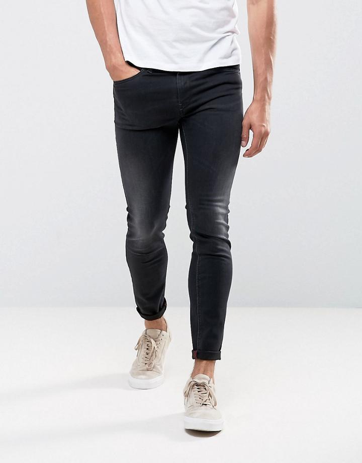 Diesel Stickker Super Skinny Jeans 684j Black Wash - Black