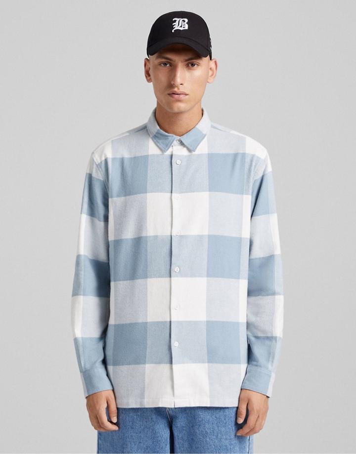 Bershka Shirt In Blue Check