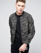 Only & Sons Bomber Jacket In Camo Print - Green
