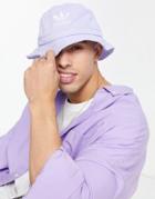 Adidas Originals Washed Bucket Hat In Lilac-purple