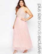 Lovedrobe Halter Sequin Maxi Dress - Blush
