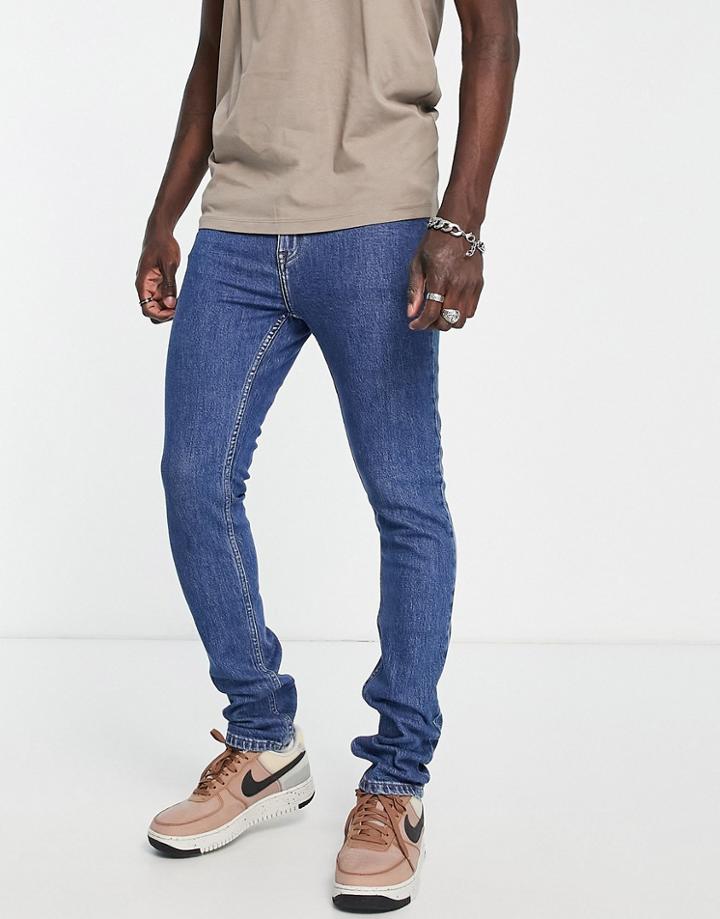 Dr Denim Chase Skinny Jeans In Mid Wash-blue