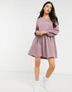 Urban Threads Mini Smock Sweater Dress In Lilac-purple