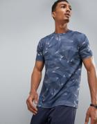 Perry Ellis 360 Sports T-shirt Linear Camo Print In Navy - Navy