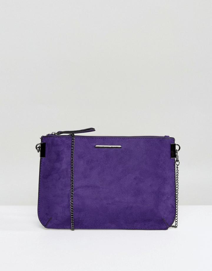 New Look Flat Cross Body Bag - Purple