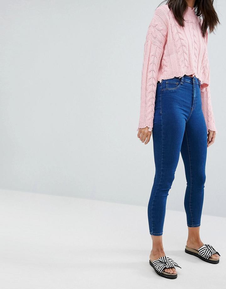 Pull & Bear High Waist Skinny Jean - Blue