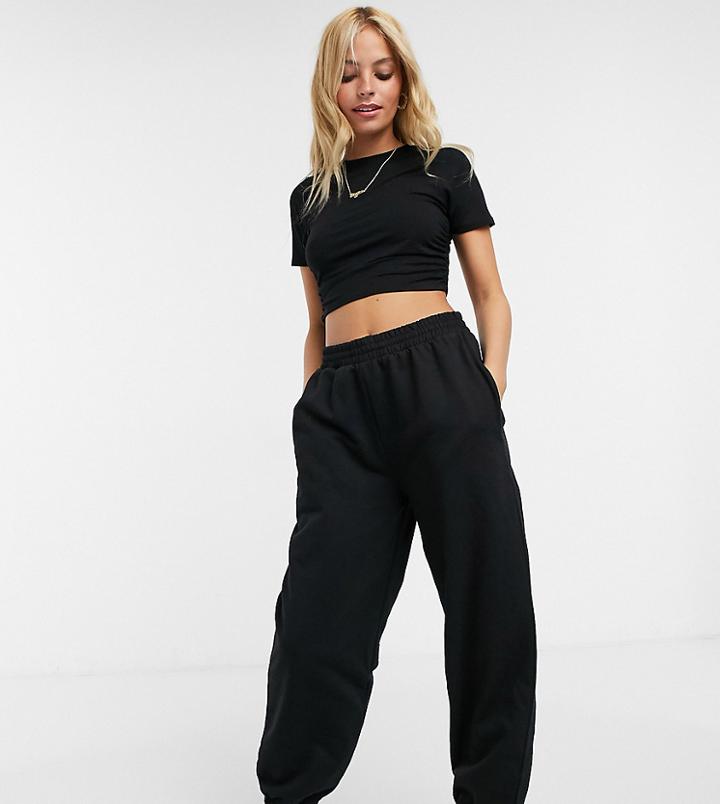 Asos Design Petite Lounge Super Oversized Sweatpants In Black