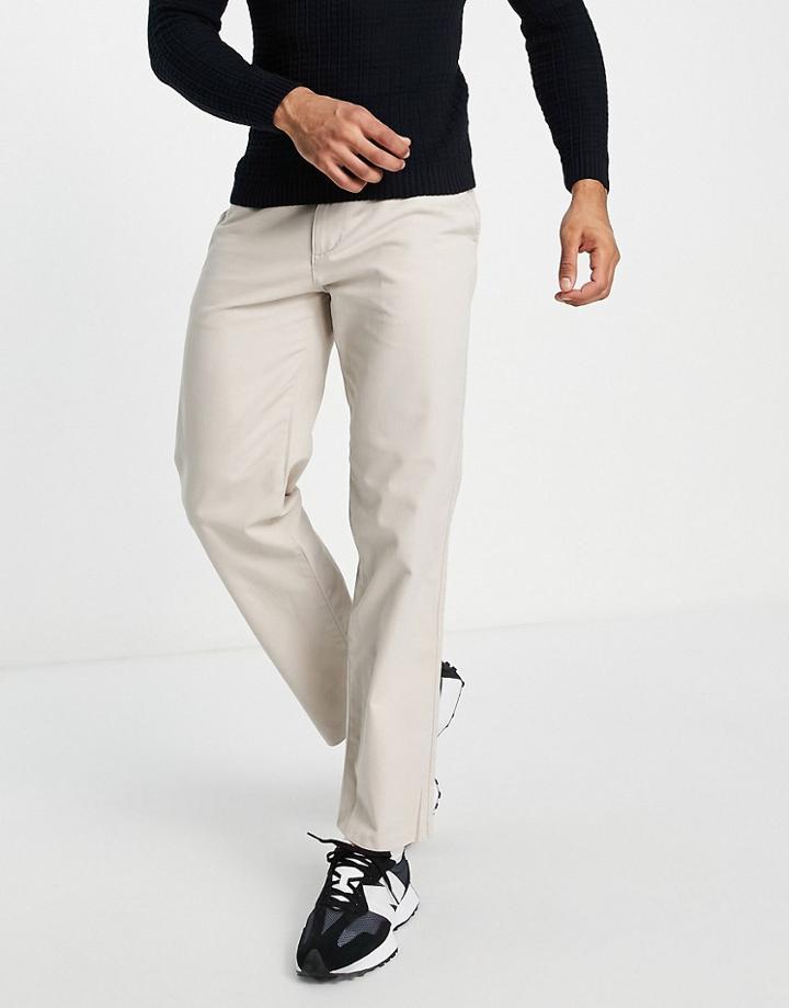 New Look Straight Chino Pants In Stone-neutral