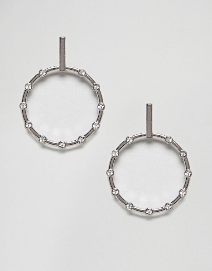 Nylon Hoop Earrings - Silver