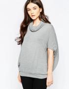 Wal G Top With Roll Neck - Gray