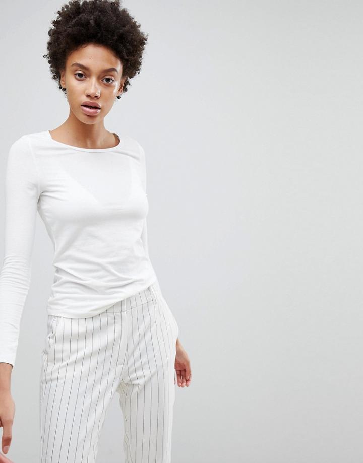 Stradivarius Long Sleeve Top - White
