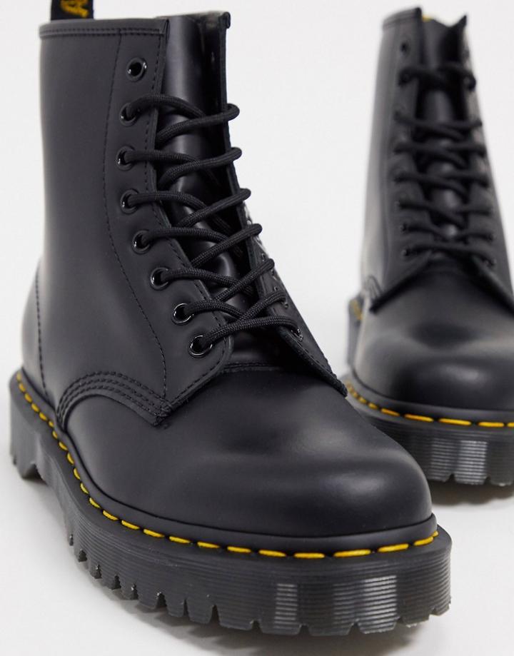 Dr Martens 1460 Bex 8 Eye Boots In Black Smooth