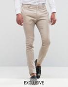 Noak Super Skinny Pants In Linen - Beige