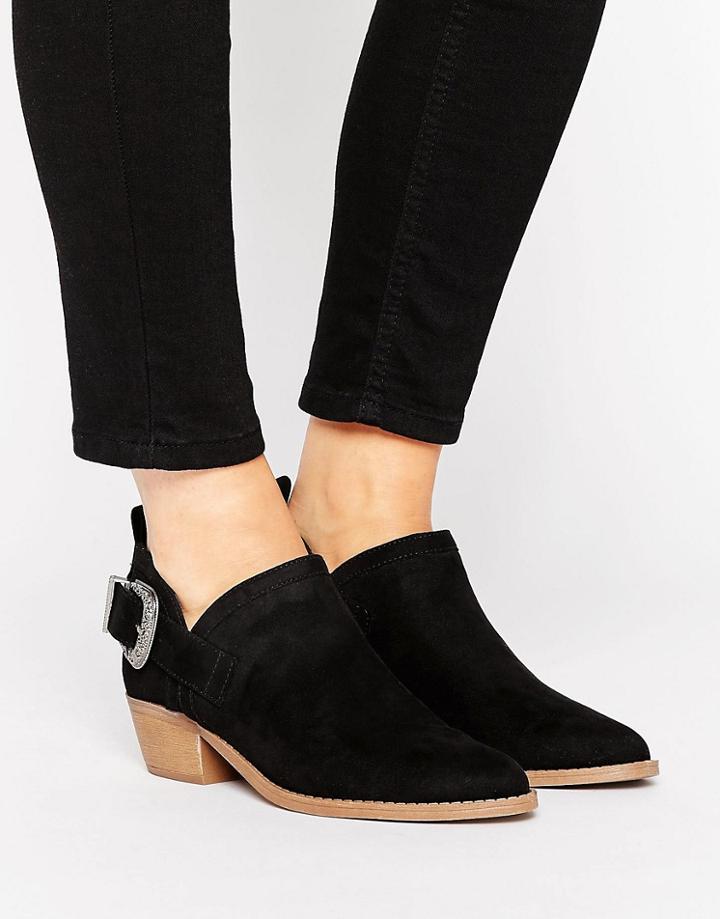 New Look Western Suedette Low Ankle Boot - Black