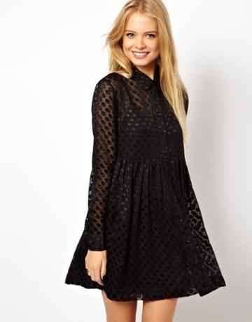 Asos Shirt Dress With Burnout Spot