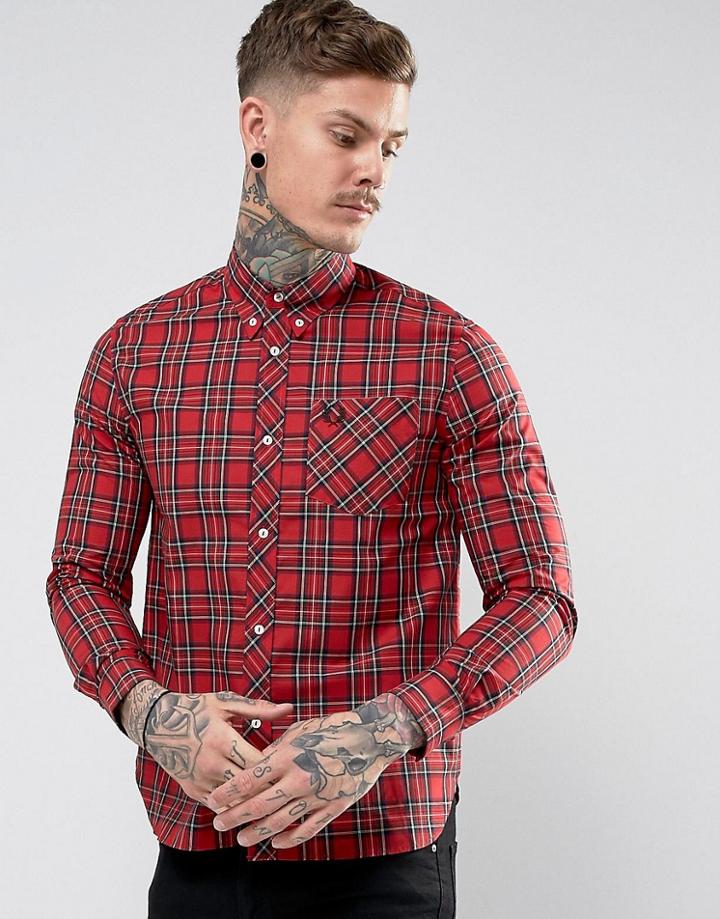 Fred Perry Reissues Plaid Shirt In Red - Red