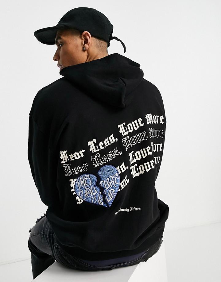 The Couture Club Oversized Hoodie In Black With Gothic Embroidery - Part Of A Set
