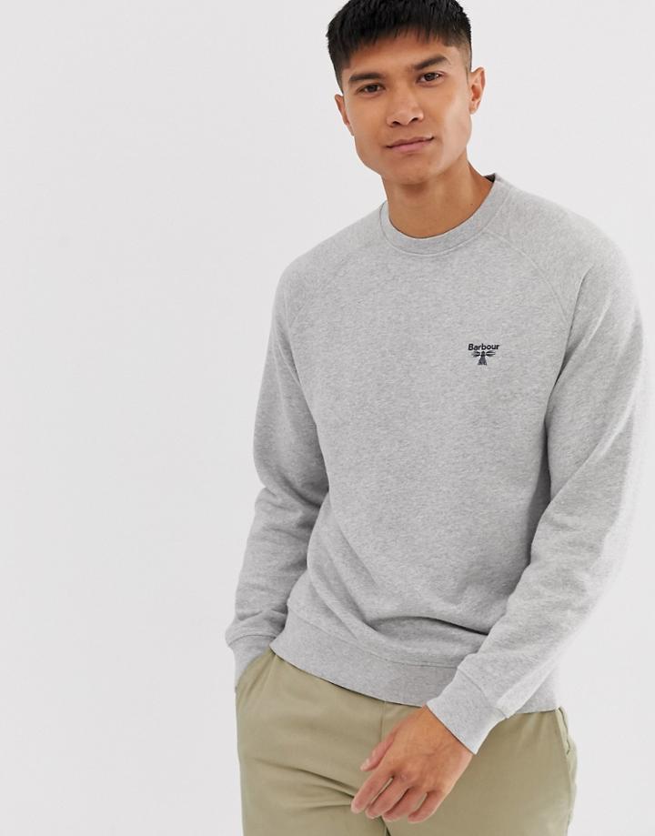 Barbour Beacon Crew Neck Sweat In Gray Marl